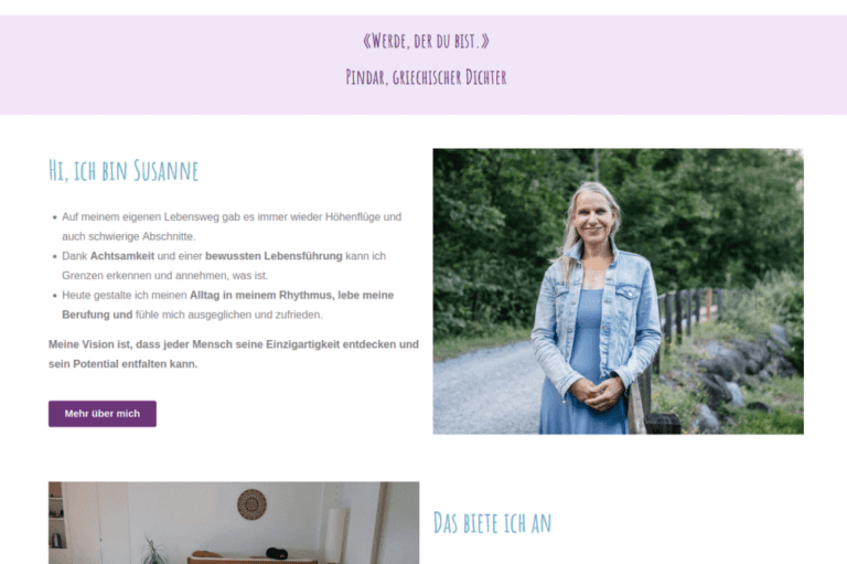 Webseitenausschnitt von Raum in Dir