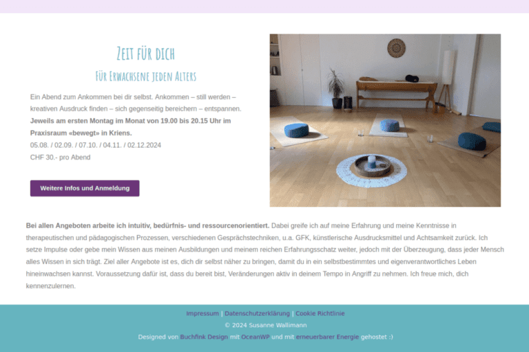 Webseitenausschnitt von Raum in Dir